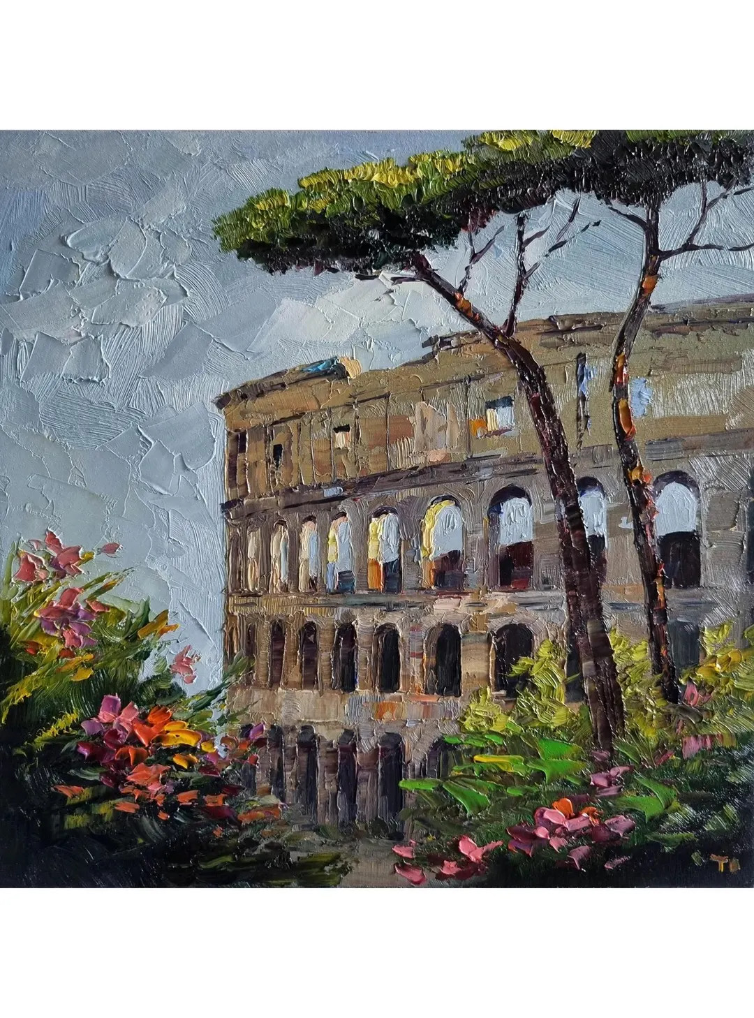 Rome Oil Painting Colosseum Painting Italy Rome Cityscape Original Art Italian City Impasto Paint... | Etsy (US)