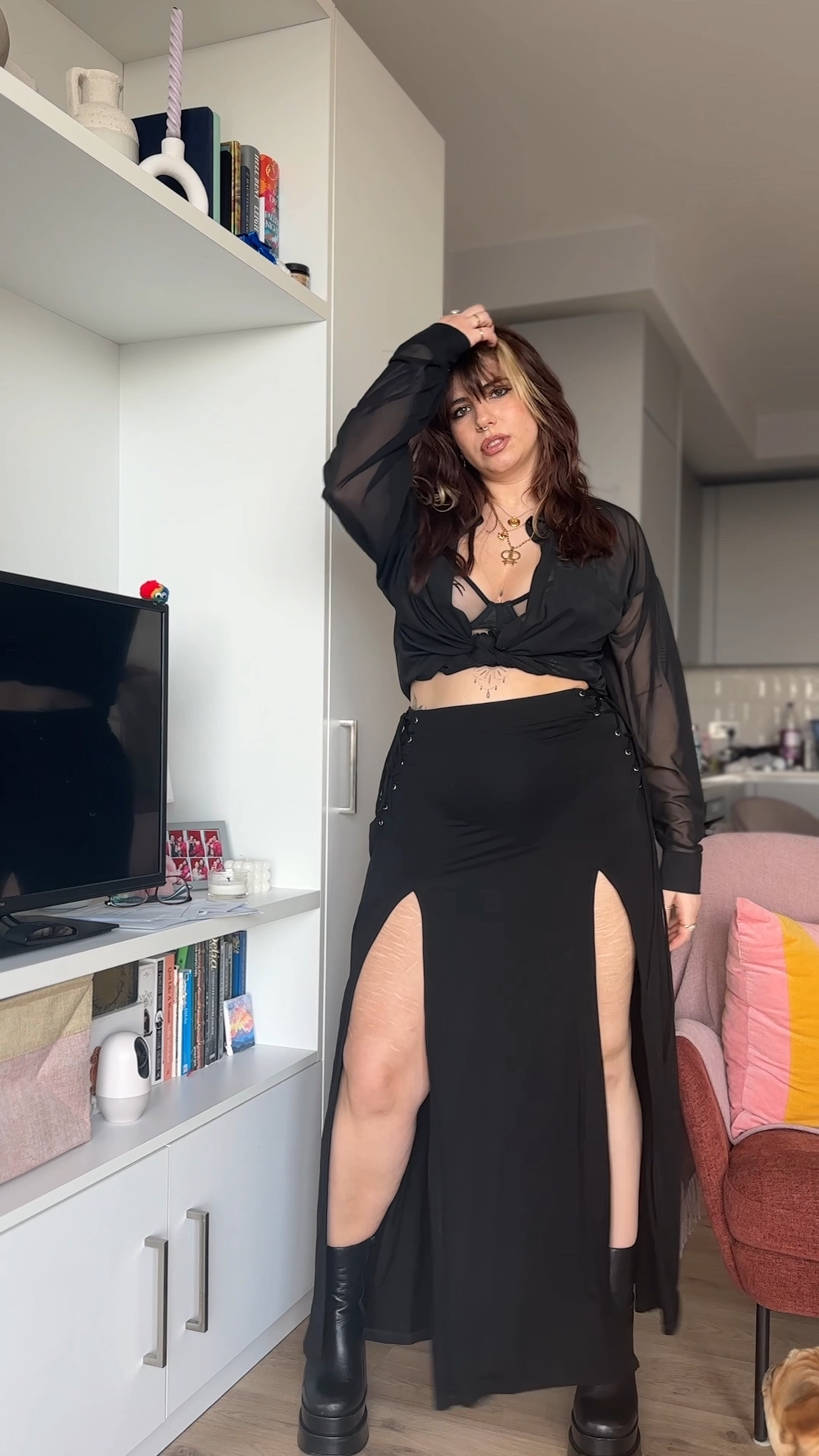 alt midsize concert outfit
164 cm | UK14 | 32HH

double side split maxi skirt: killstar (hellverina) [size L]
scorpion bralette: thistle and spire scorpio bra [size XL] 
mesh shirt: asos [14]
boots: steve madden -> true to size

alt fashion, soft grunge, festival outfit

#LTKFestival #LTKmidsize #LTKstyletip