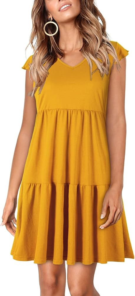 BENANCY Women Casual Swing Short Sleeve Tunic Dresses | Amazon (US)