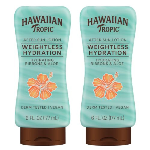 Hawaiian Tropic Weightless Hydration After Sun Lotion with Aloe, 6Fl Oz Twin Pack, Hawaiian Tropic Lotion, Moisturizing Lotion, After Sun Care, After Sun Moisturizer, 6Fl Oz each | Amazon (US)