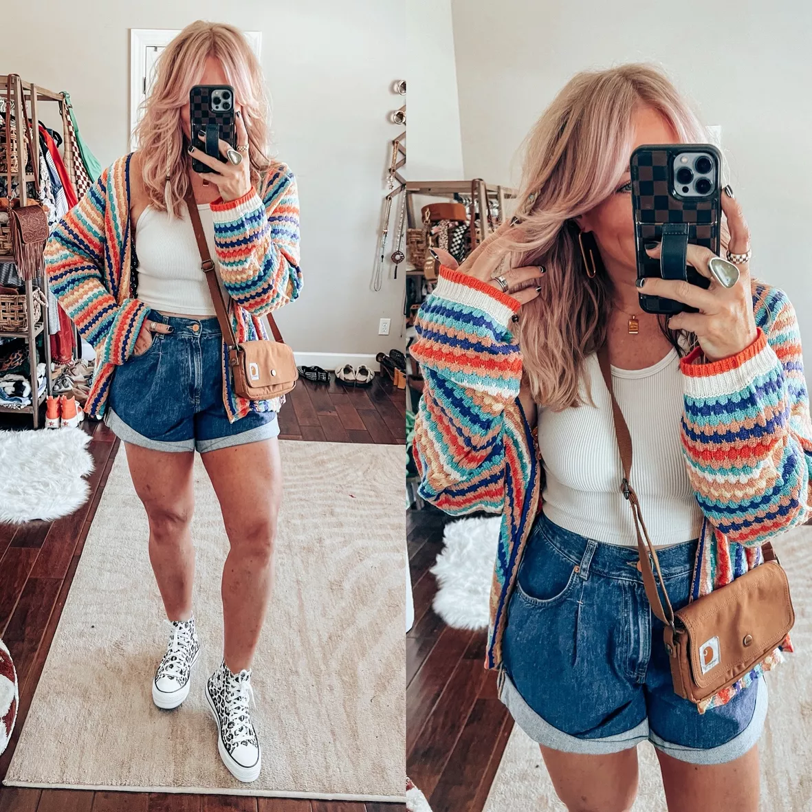 Fashion Early Autumn Stripe Printed Cardigan Fashion Early Autumn Stripe Printed Cardigan