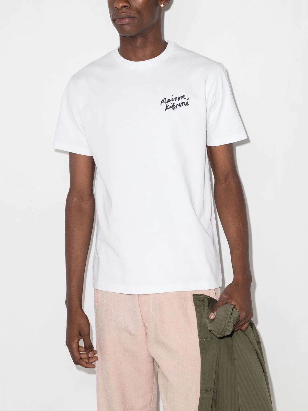 Maison Kitsuné Handwriting logo-print T-shirt - Farfetch | Farfetch Global