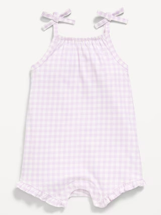 Printed Sleeveless Tie-Strap Romper for Baby | Old Navy (US)