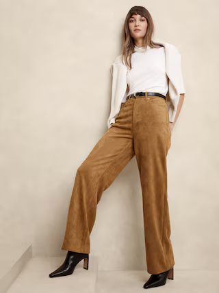 Ultra High-Rise Wide-Leg Vegan Suede Pant | Banana Republic Factory