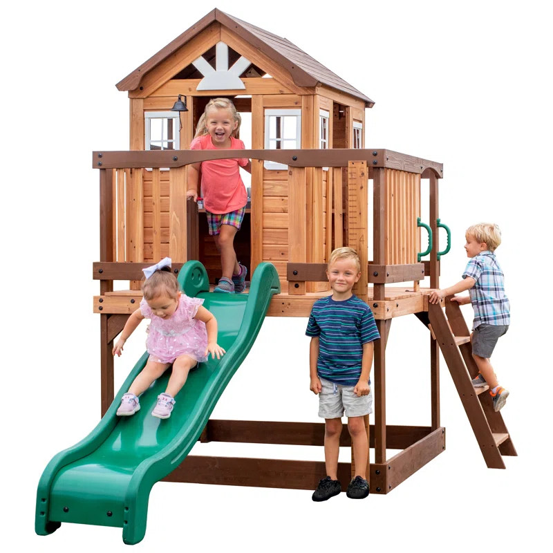 Backyard Discovery Echo Heights Cedar Playhouse with Kitchen | Wayfair North America