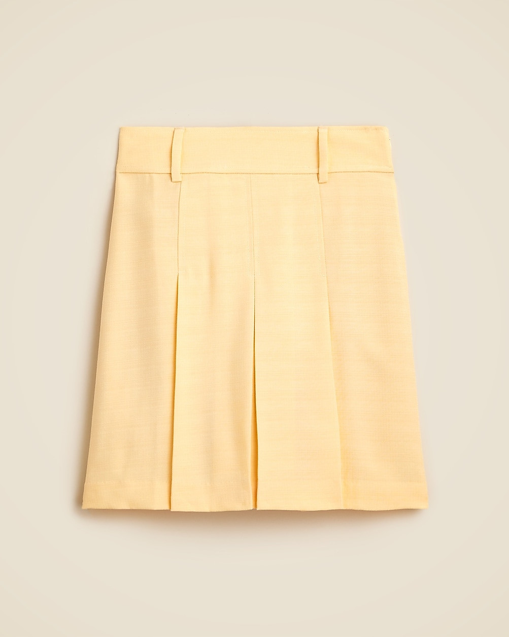 Pleated knee-length skirt in luster canvas | J. Crew US