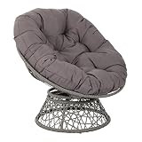 OSP Designs Papasan Chair with 360-degree Swivel, Grey Cushion Frame | Amazon (US)