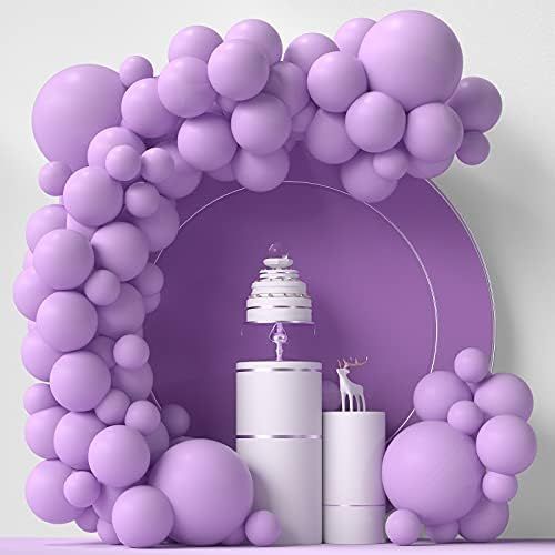 Purple Balloons 84 pcs Light Purple Balloons Garland Arch Kit 5 inch +12 inch +18 inch Pastel Purple | Amazon (US)