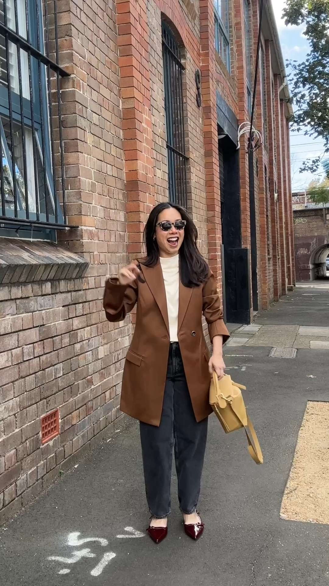 Recently worn outfits for work and off-duty - wearing a size 8 in the Anna Quan pieces, I've linked the shoe styles that I'm wearing (the burgundy patent pair from Bared is an old season one that's now sold out so I've linked the new season olive patent for you), wearing a size 26 in the charcoal grey barrel leg jeans from COS, wearing a size S in the suede jacket and the black trench coat 

 #LTKaustralia #LTKworkwear #LTKstyletip