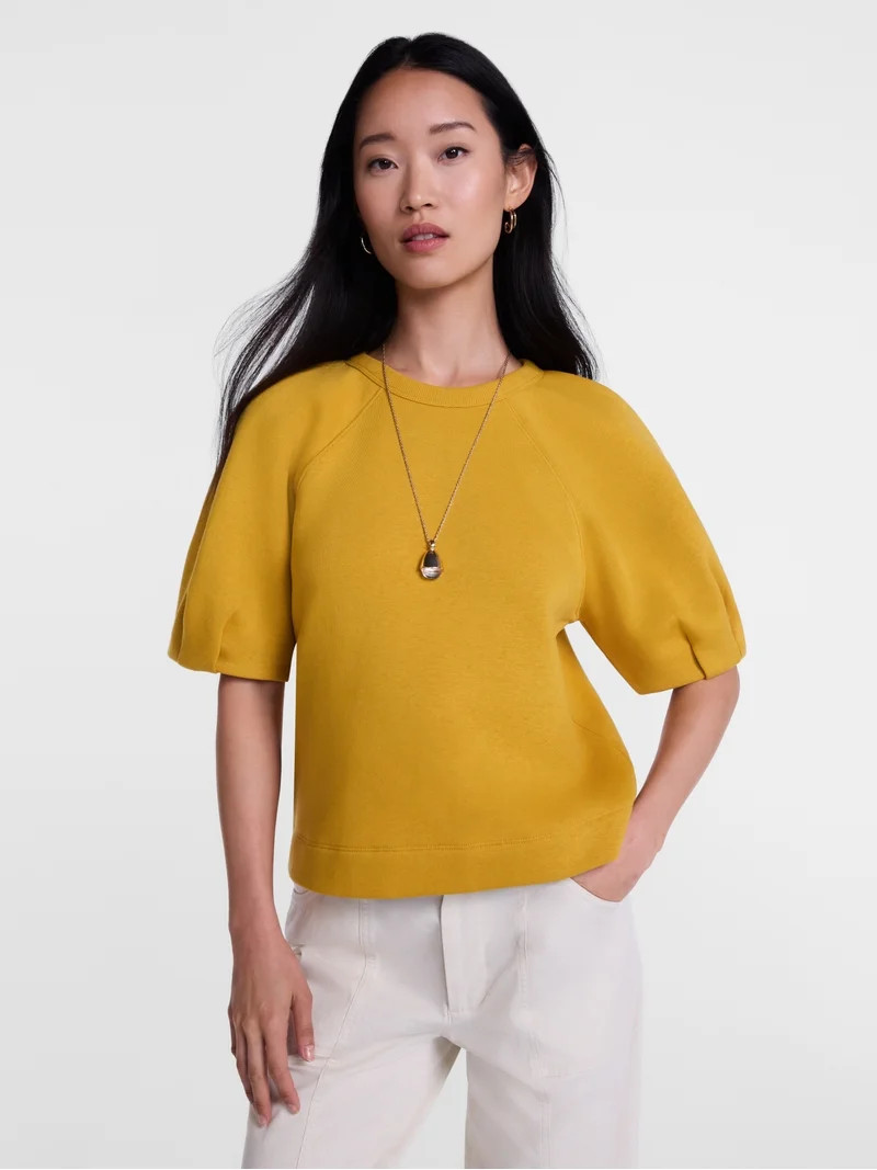 Scenario Women's and Women's Plus Fleece Top with Lantern Sleeves, Size XS-4X | Walmart (US)