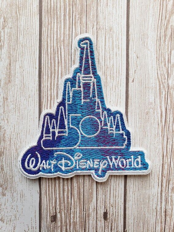 IN STOCK 3.5" Disneyworld 50th Anniversary Disney World Logo Happiest Place on Earth Ombre Embroi... | Etsy (US)