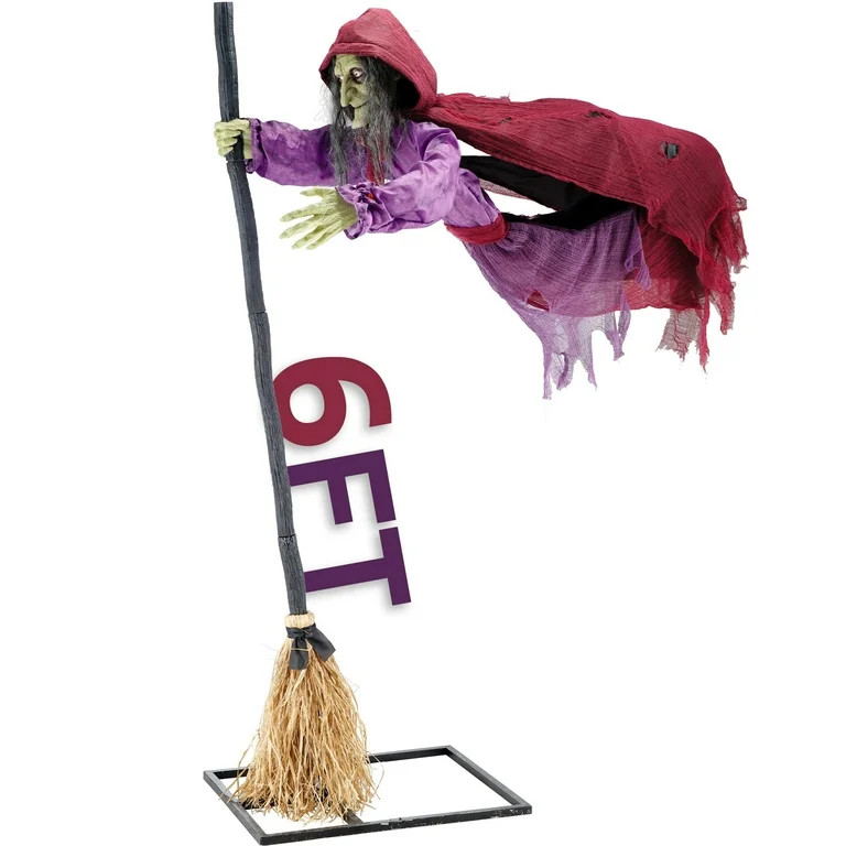 Halloween Animatronics Floating Witch Decorations - Animated Flying Witch with Sound Activated, C... | Walmart (US)