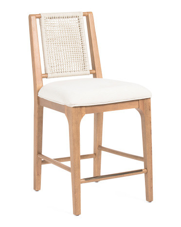 15x38 Rope Woven Counter Stool With Grid Weave | TJ Maxx