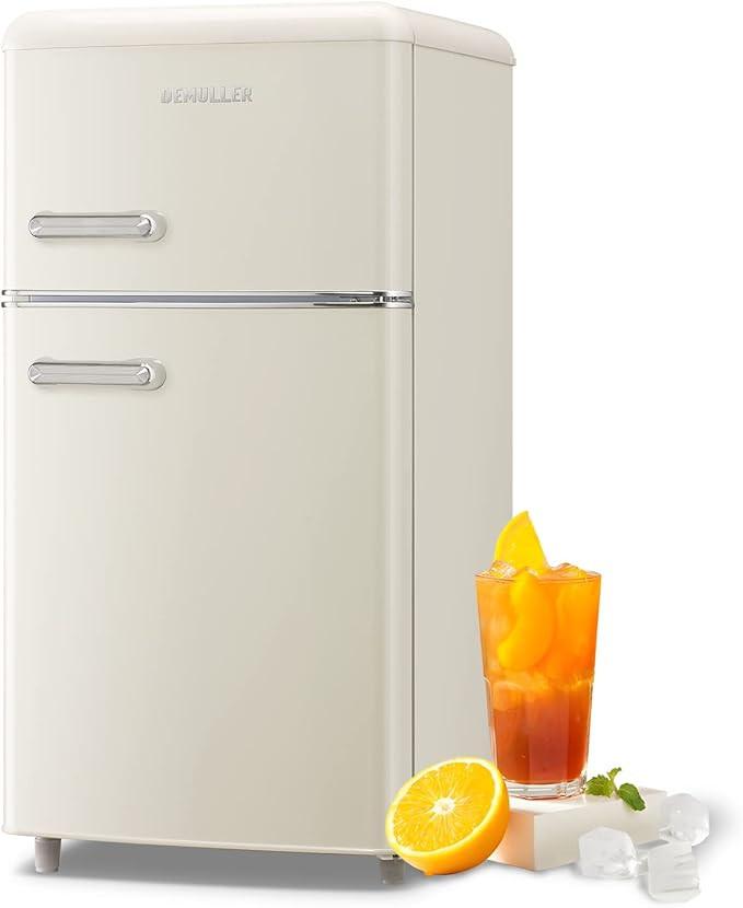 Retro Mini Fridge 3.5 Cu.ft Small Refrigerator with Top Freezer Compact Fridge Apartment Size Ref... | Amazon (US)
