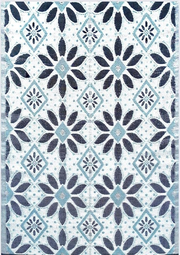 BalajeesUSA Outdoor Patio Rugs clearance 6'x9' (183 cm x 274 cm) Sky Blue, Black, Grey 20331 | Amazon (US)