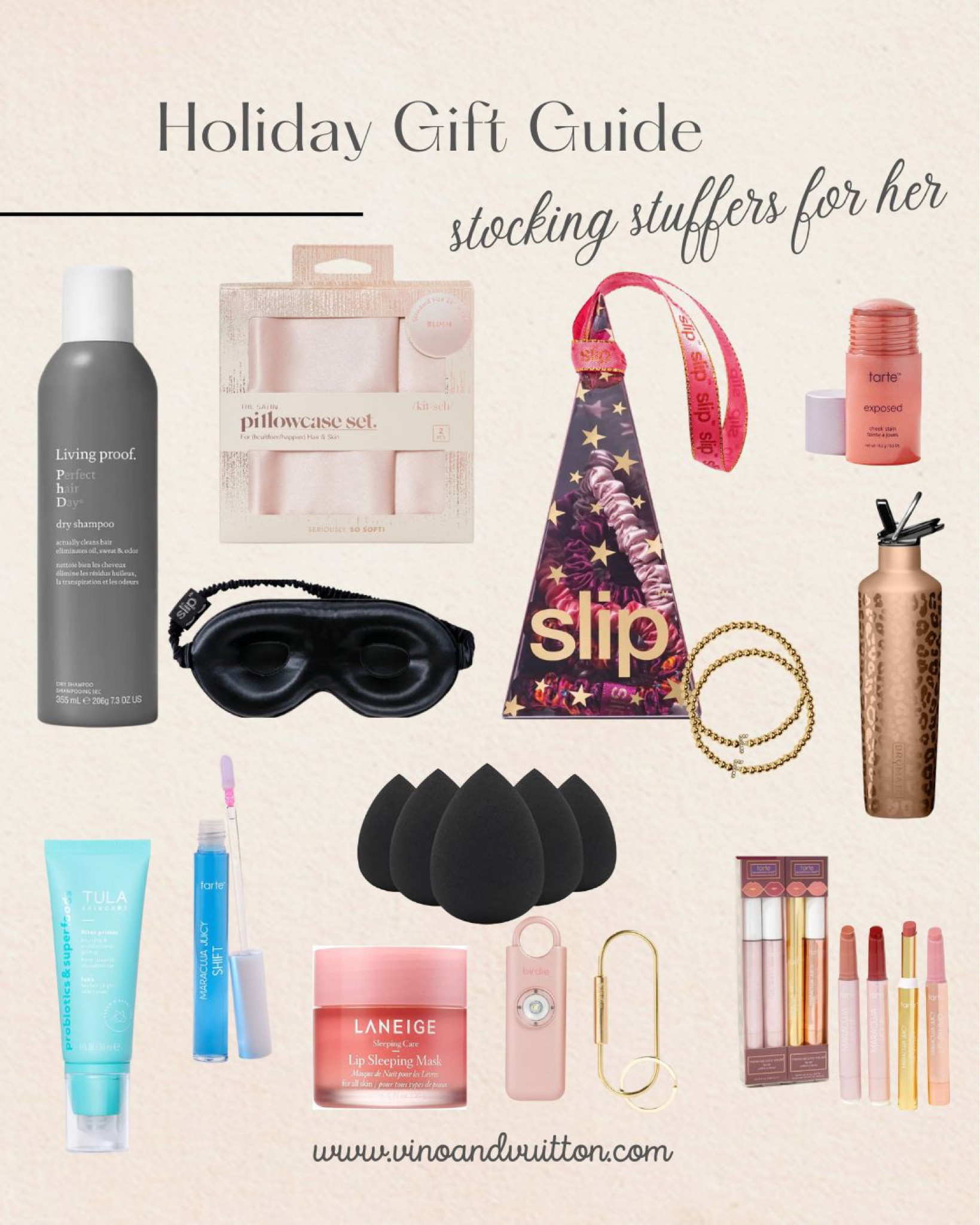 Stocking stuffers for her—-

Slip hair ties, bru mate, lip mask, tik tok favorites, living proof, Tik tok beauty, slip pillowcase , cream blush 

#LTKsalealert #LTKHoliday #LTKGiftGuide