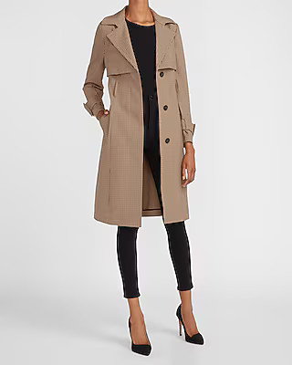 Plaid Belted Trench Coat | Express