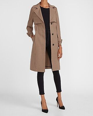 Plaid Belted Trench Coat | Express