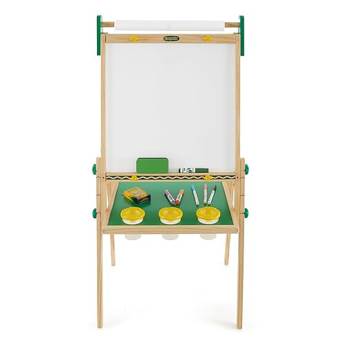 Crayola Wooden Art Easel for Kids, 2-in-1 Dry Erase Board & Chalkboard, Gifts for Toddlers, Ages 3, 4, 5 | Amazon (US)