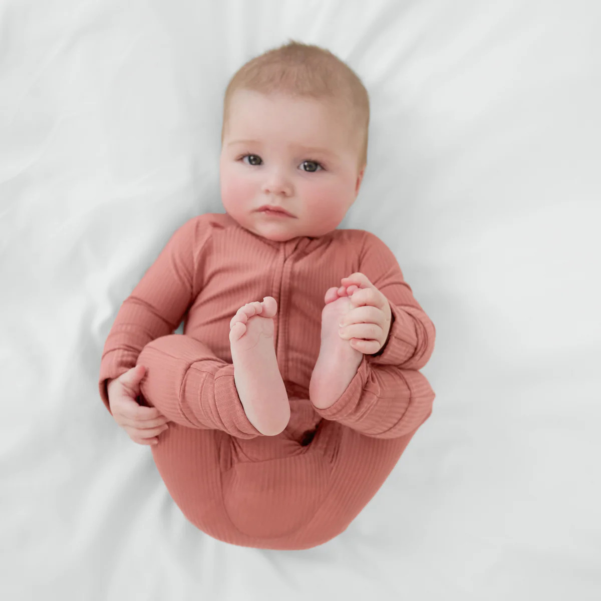 Clay Ribbed Zippy | Little Sleepies
