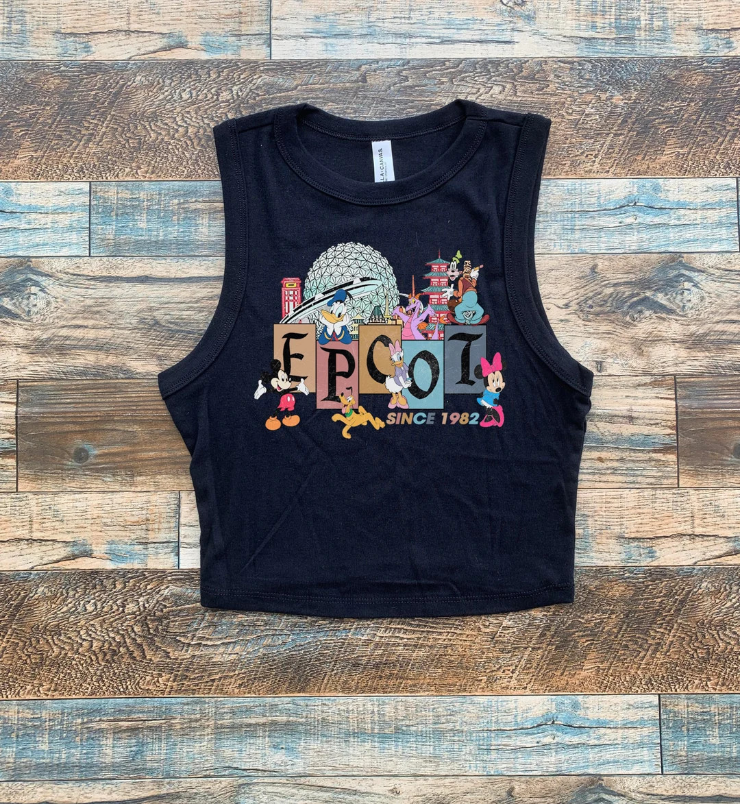 epcot crop top, epcot spaceship earth shirt, figment shirt, cool epcot disney tee, walt disney te... | Etsy (US)