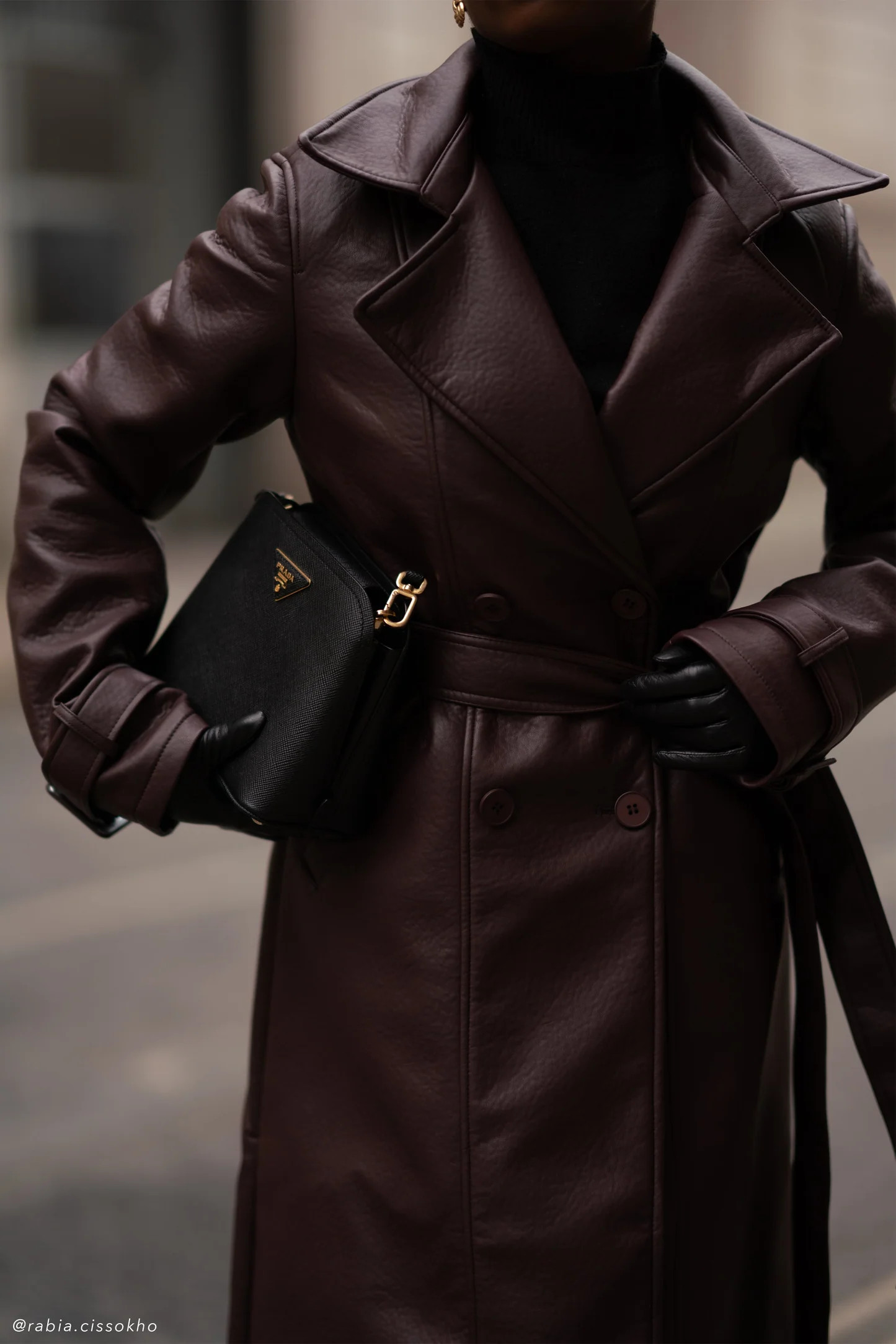 Faux Leather Trench Coat - Cacao Brown | MESHKI US