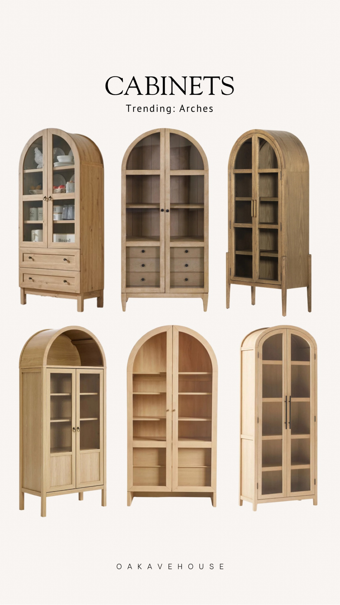 Trending white oak wooden arched curio cabinet 

#LTKSaleAlert #LTKHome #LTKStyleTip