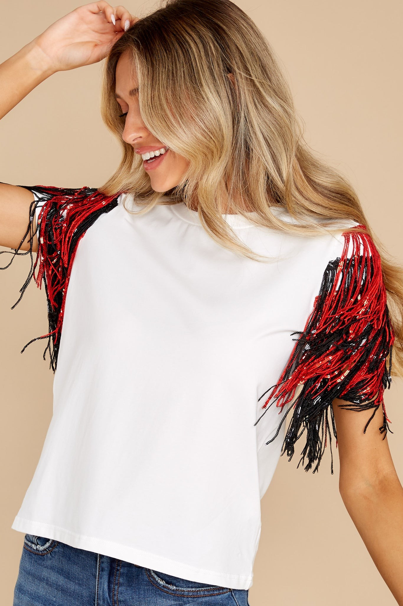 Black And Red Spirit Shaker Tee | Red Dress 