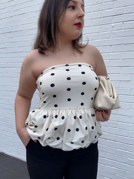 When you hear that peplum tops are trending again ♥️ Love this polka dot top from H&M - looks like it’s sold out online but check in stores! Linked some similar versions. #HM #affordablefashion #peplumtop #polkadots #springfashion #springstyle #winterfashion 

#LTKMostLoved #LTKfindsunder50 #LTKSpringSale