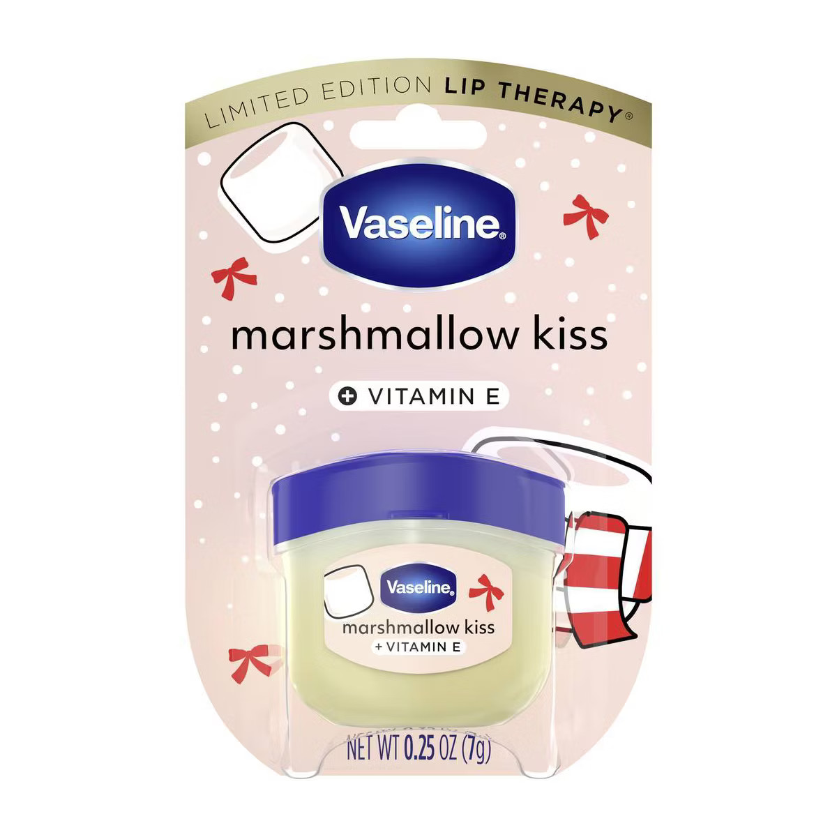 Vaseline Holiday Limited Edition Lip Balm - Marshmallow Kiss - Travel Size - 0.25oz | Target