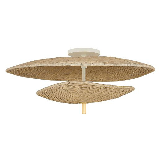 Neva Woven Rattan Semi-Flush Mount (22.5") | West Elm (US)