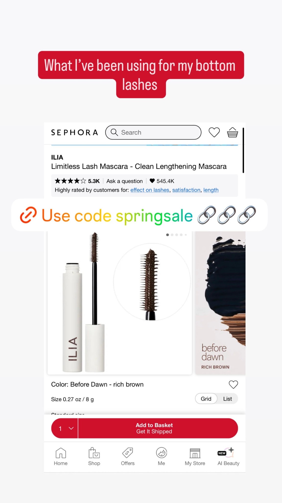 Sephora sell lengthening mascara  ilia￼

#LTKBeauty