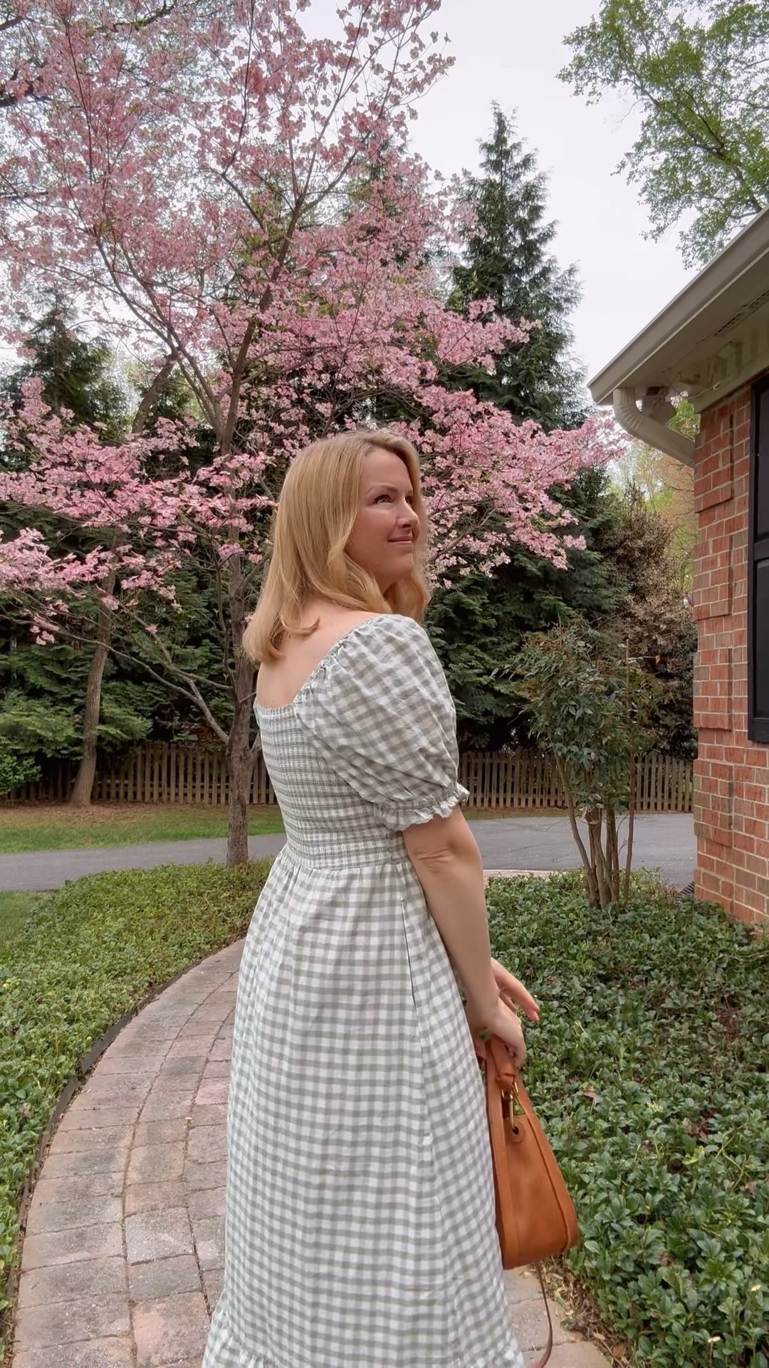 Found the perfect dress for spring and summer under $40. Has pockets. Fit is a little roomy. If in between sizes, size down. 

This is the green gingham check pattern. Other color ways available 