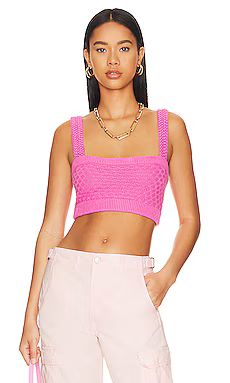 Majorelle Tamal Textured Knit Cropped Top in Pink from Revolve.com | Revolve Clothing (Global)