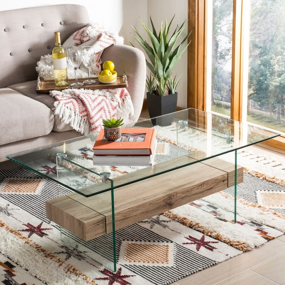 Safavieh Kayley Natural Glass Coffee Table (As Is Item) | Bed Bath & Beyond