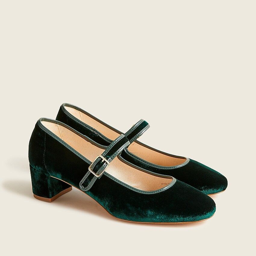 Kate velvet Mary Jane pumps | J.Crew US