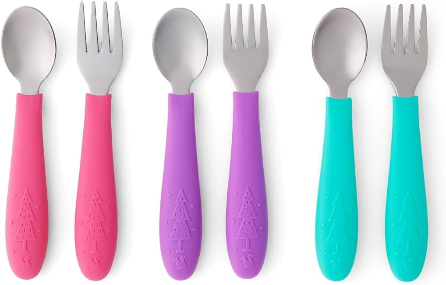 Elk and Friends Kids Silverware with Silicone Handle | Childrens Safe Flatware | Toddler Utensils... | Amazon (US)
