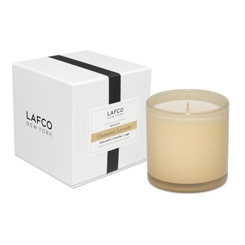 LAFCO New York Classic Candle, Chamomile Lavender - 6.5 oz - 50-Hour Burn Time - Reusable, Hand Blown Glass Vessel - Made in The USA | Amazon (US)