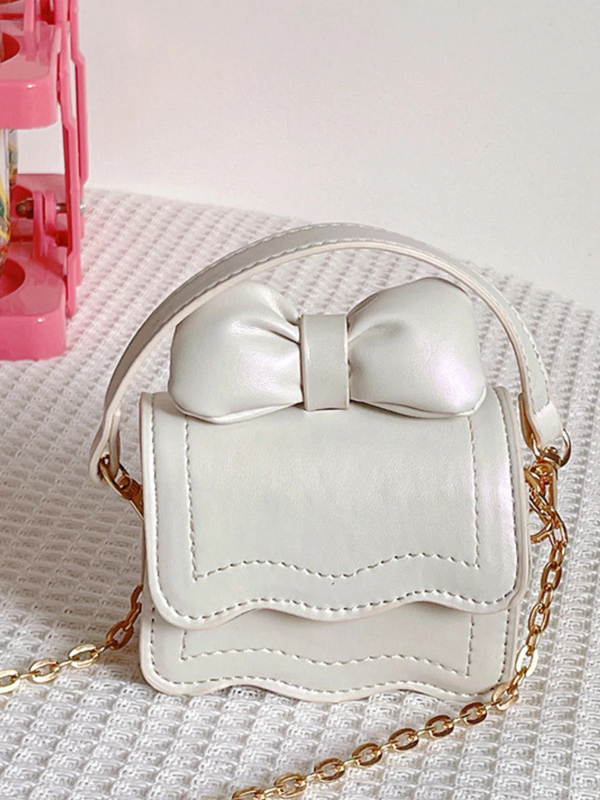 Dainty Doll Bow-Embellished Crossbody Bag White / One Size | Mia Belle Girls