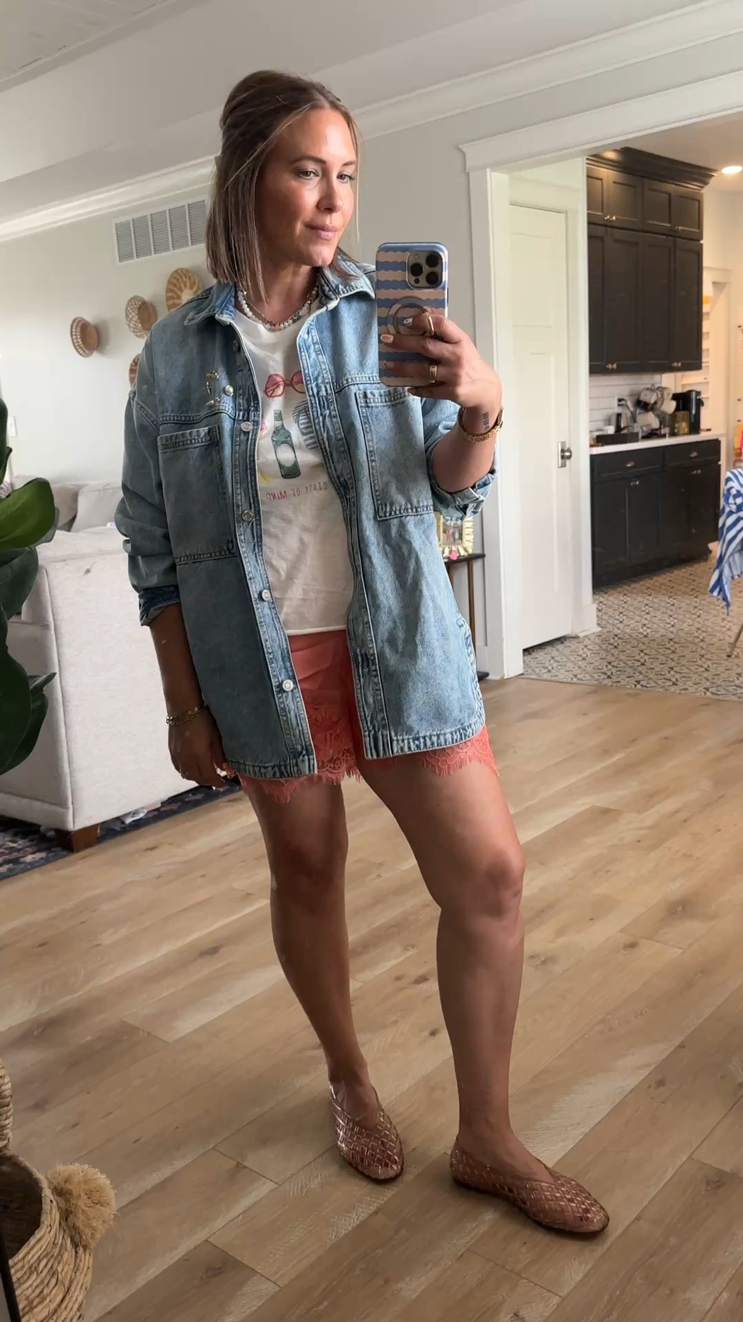 Loving the satin shorts trend, so cute! Medium in the top and bottom

#LTKootd #LTKmomlife #LTKgrwm