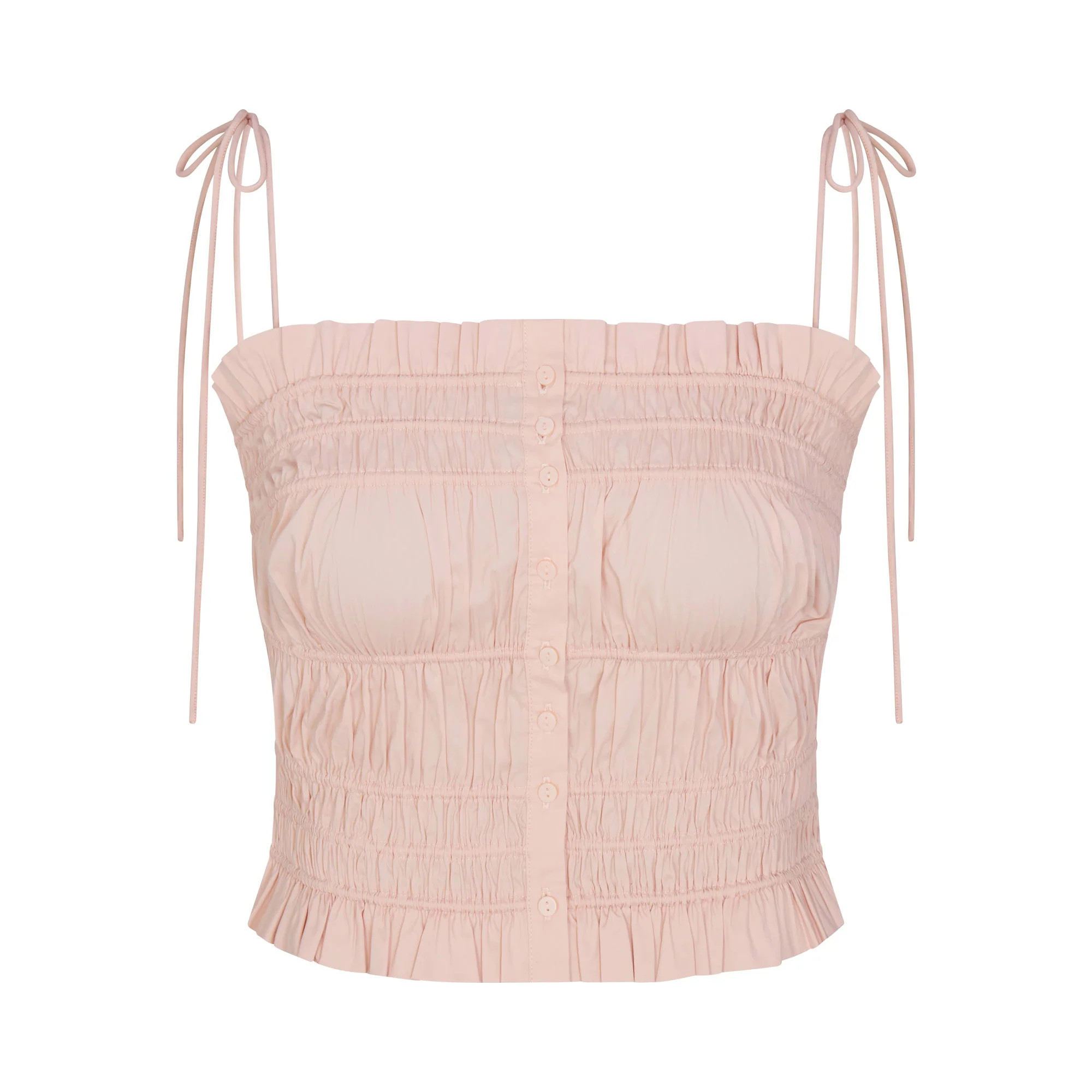 POPLIN APPAREL RUFFLE CAMI | DUSTY PINK | SKIMS | SKIMS (US)