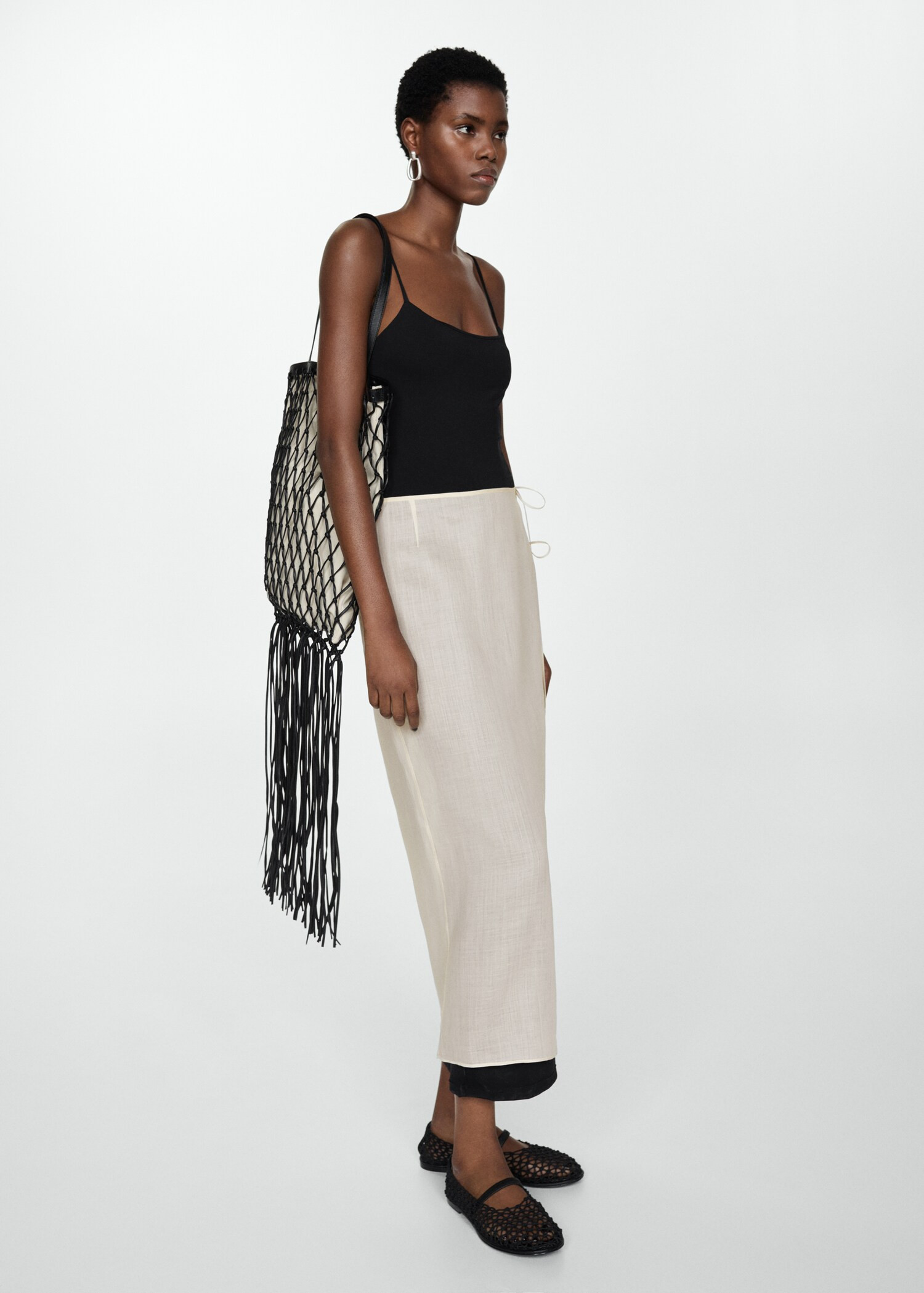 Ramio pareo skirt with slit - Woman | MANGO USA | MANGO (US)