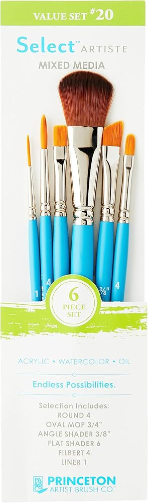 Princeton Select Artiste, Series 3750, Paint Brush for Acrylic, Watercolor and Oil, Set of 6 | Amazon (US)