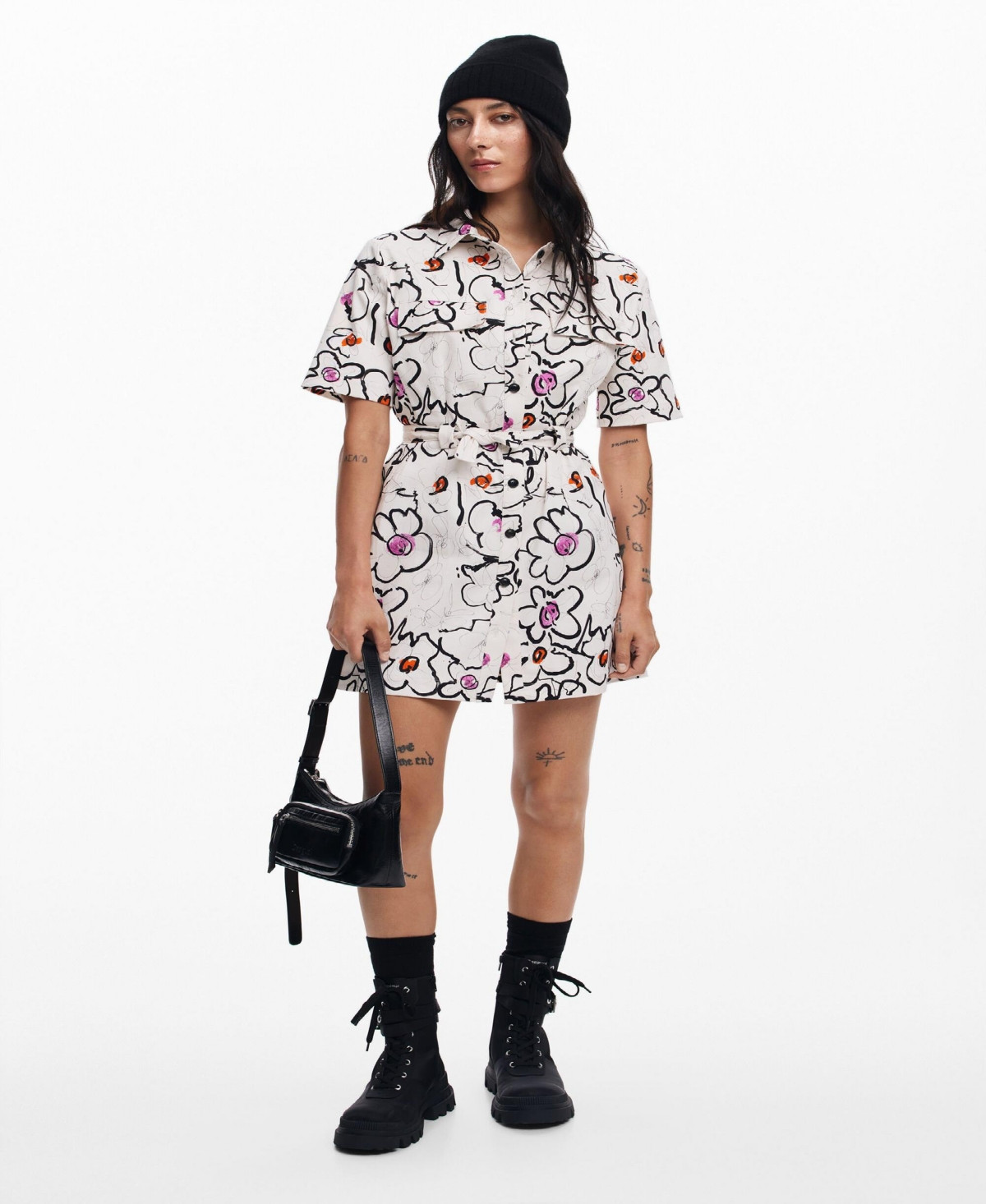 Desigual Women's Dress with Drawn Flowers - White | Macy's