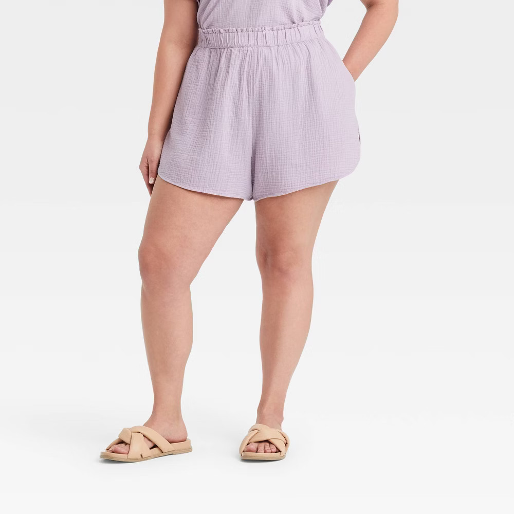 Women's Plus Size High-Rise Pull-On Shorts - Universal Thread Purple 4X | Target