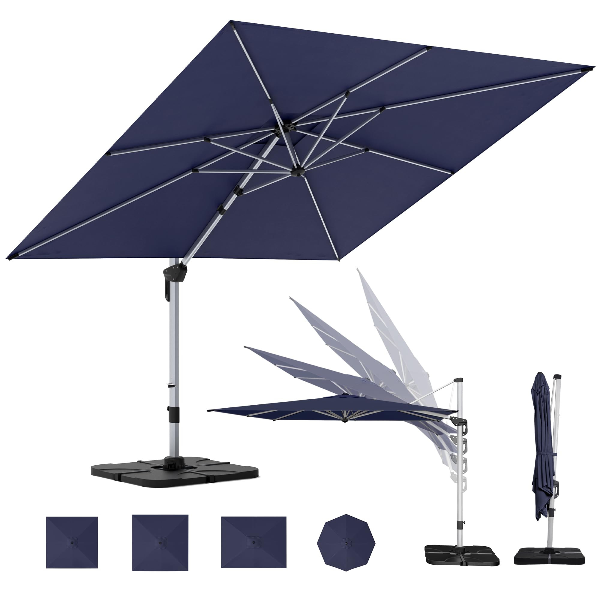 Patio Umbrella, 10FT Outdoor Cantilever Umbrella with 360-degree Rotation for Garden, Deck, Backy... | Amazon (US)