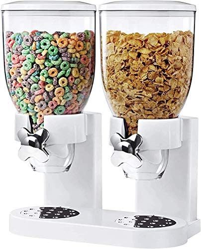 Dry Food and Cereal Dispenser, Double Food Storage Container, Double Chamber Dual Control Househo... | Amazon (US)