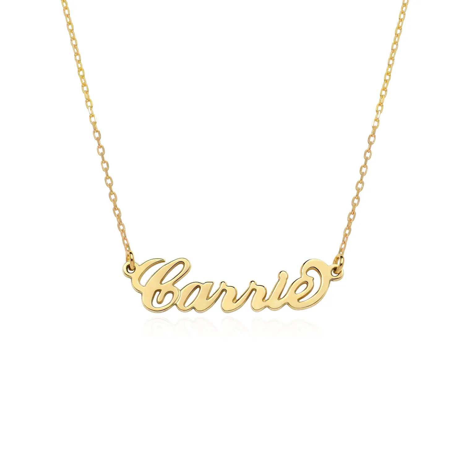 Carrie Name Necklace in Gold Plating | Theo Grace