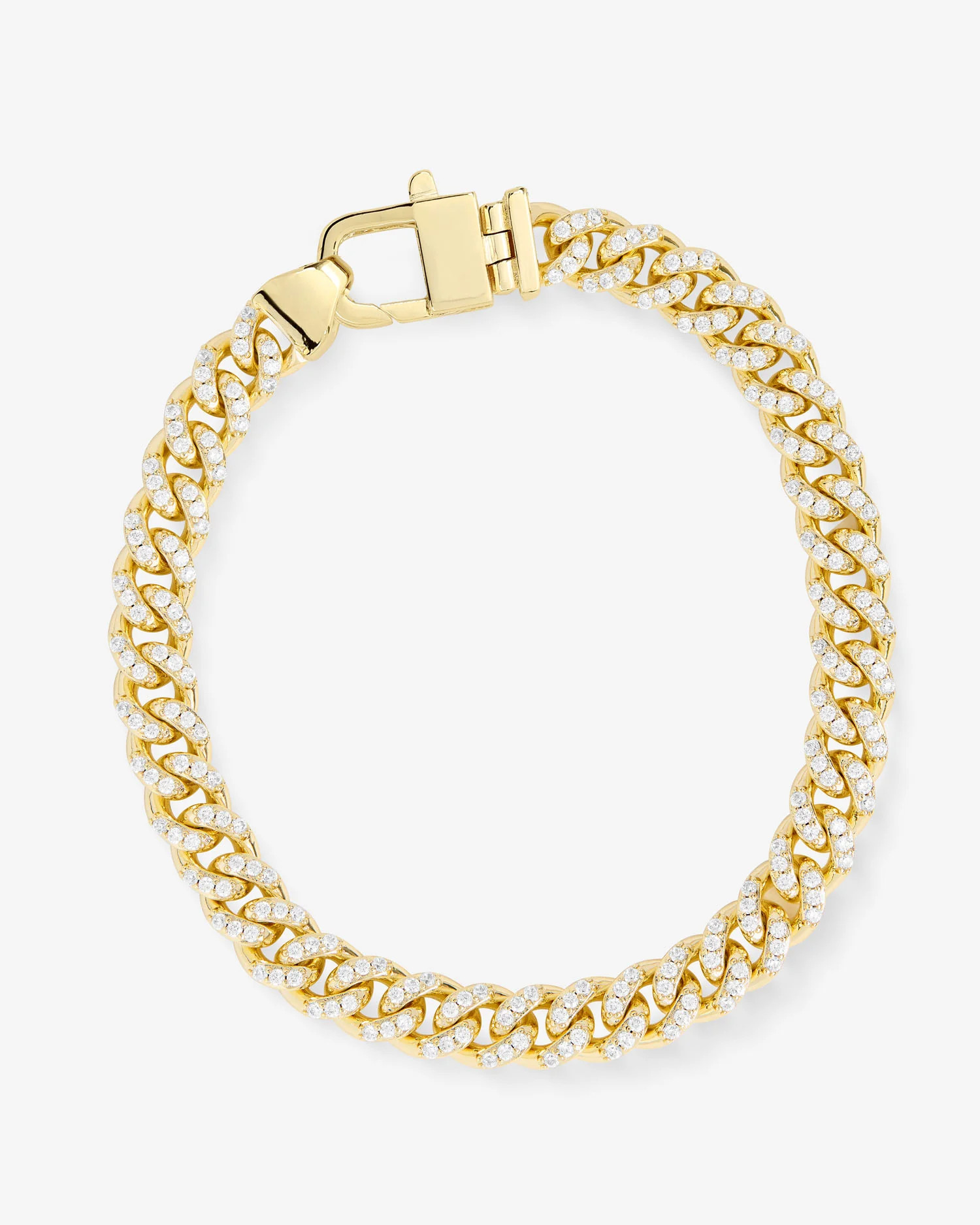 Gold Pavé Julian Cuban Chain Bracelet 6.8mm | Melinda Maria Jewelry