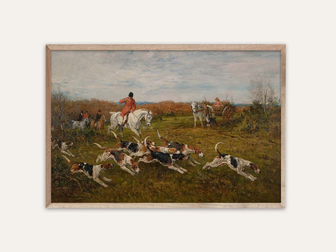 Vintage Fox Hunt Painting Print Countryside Hounds Antique - Etsy Canada | Etsy (CAD)
